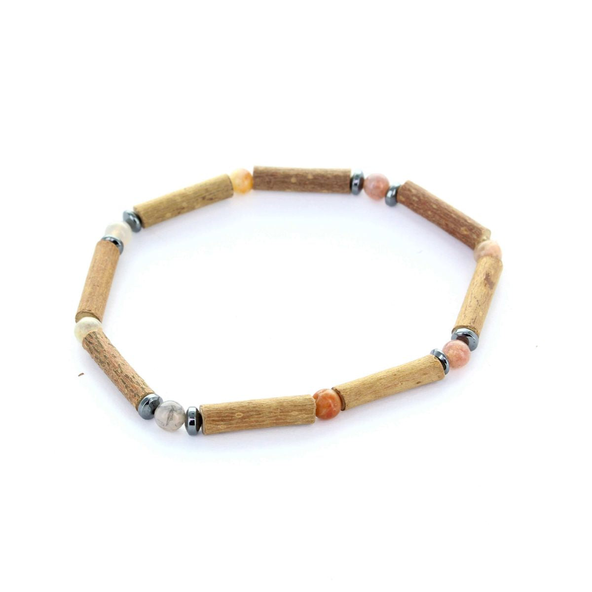 Bracelet Agate & Noisetier - Equilibre et Stabilité Naturelle pour Femme et Homme, Hématite
