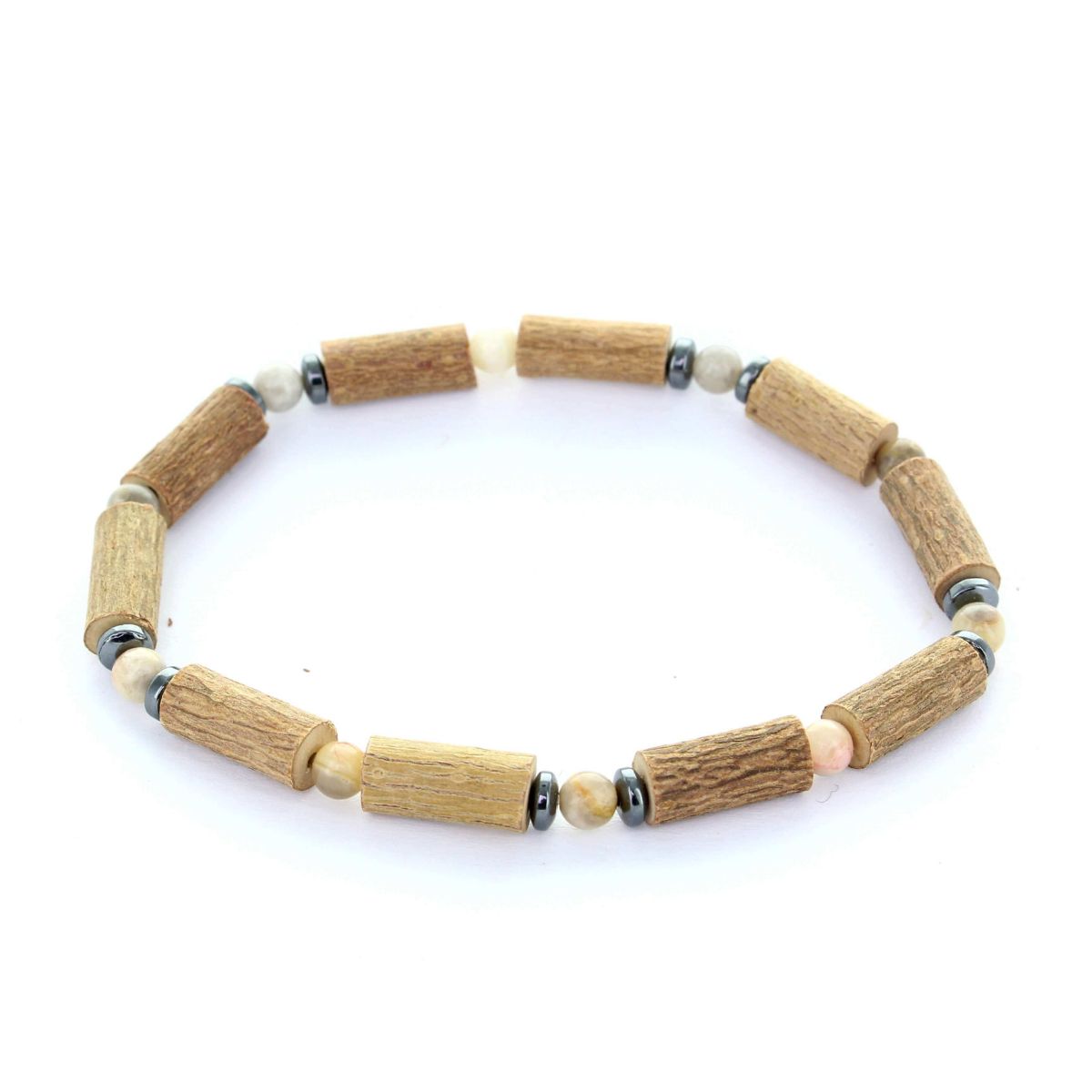 Bracelet Agate & Noisetier - Equilibre et Stabilité Naturelle pour Femme et Homme, Hématite