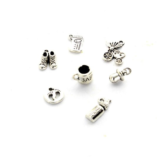 Breloques chromée s N°36 vendues par 7 assorties