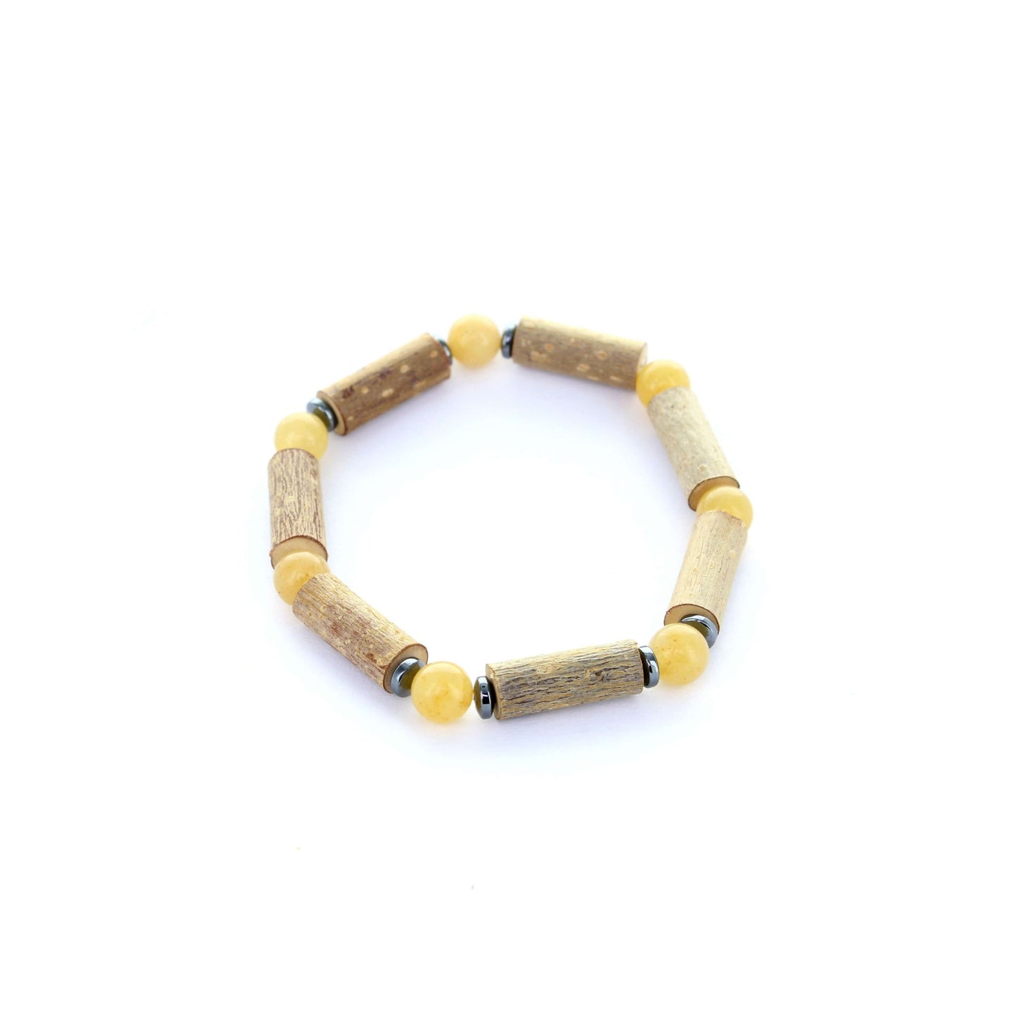 Bracelet Aventurine Jaune & Hématite : Énergie Positive et Harmonie Énergétique