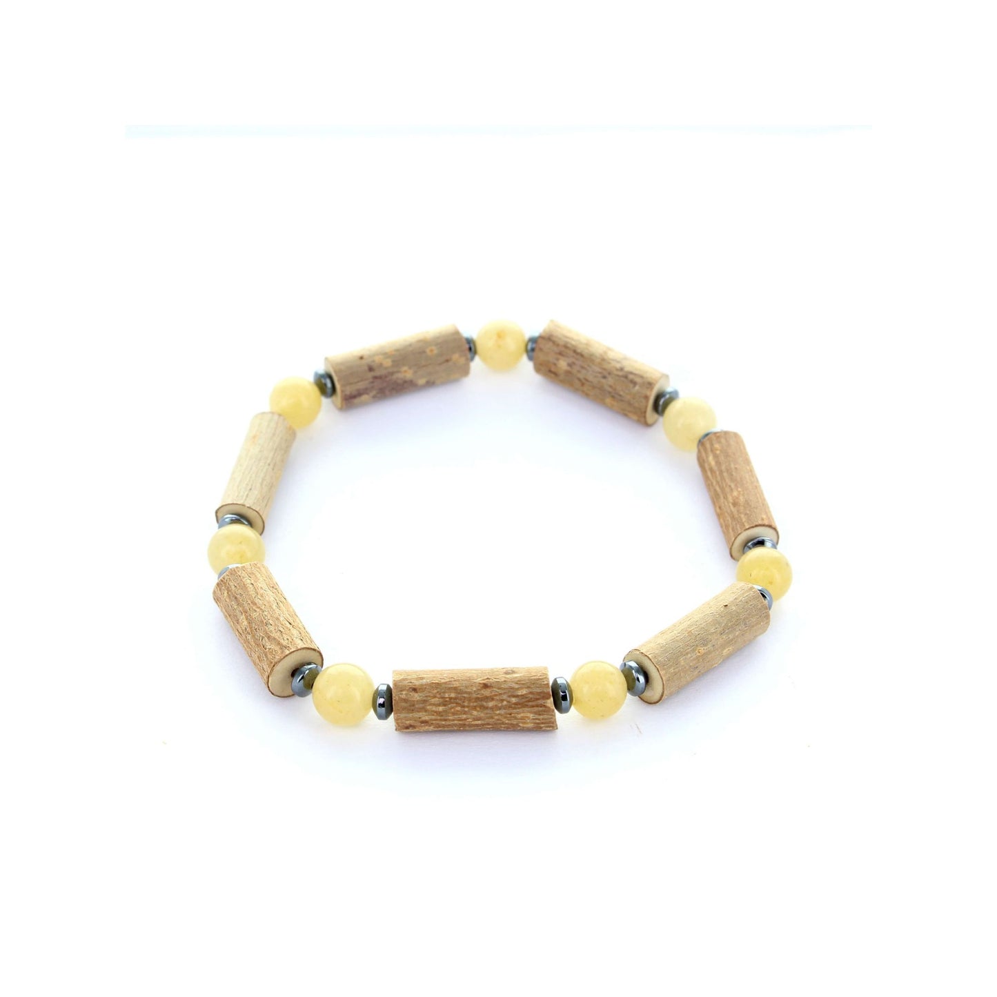 Bracelet Aventurine Jaune & Hématite : Énergie Positive et Harmonie Énergétique