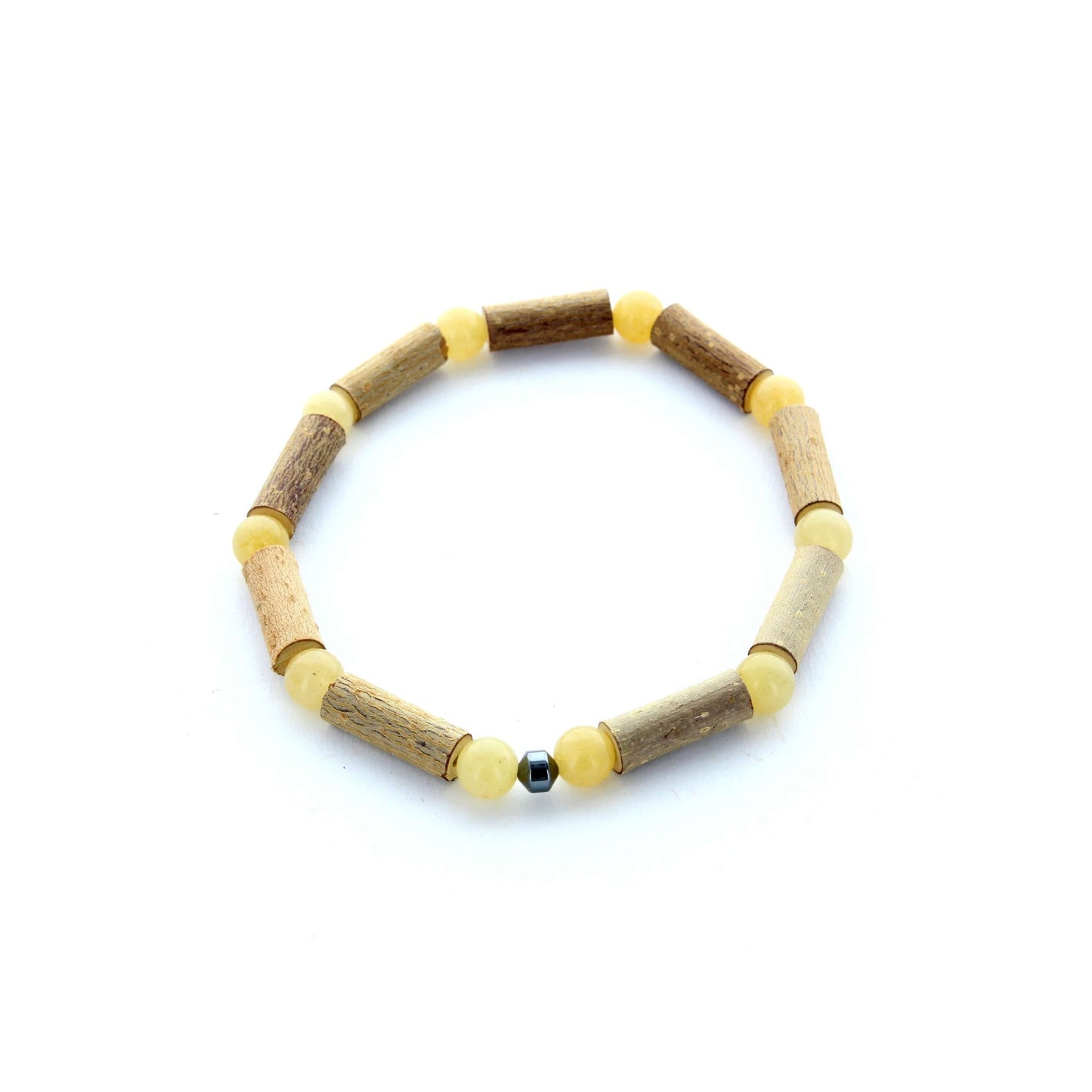 Bracelet Aventurine Jaune & Hématite : Énergie Positive et Harmonie Énergétique