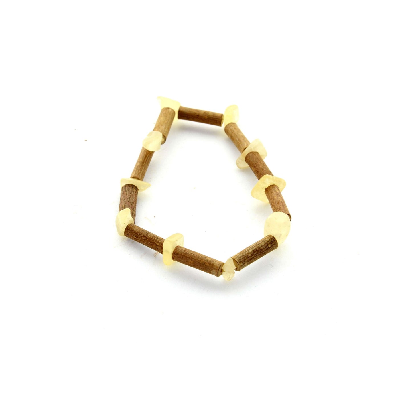 Bracelet Aventurine Jaune et Noisetier : Énergie Positive avec Perles "Puces
