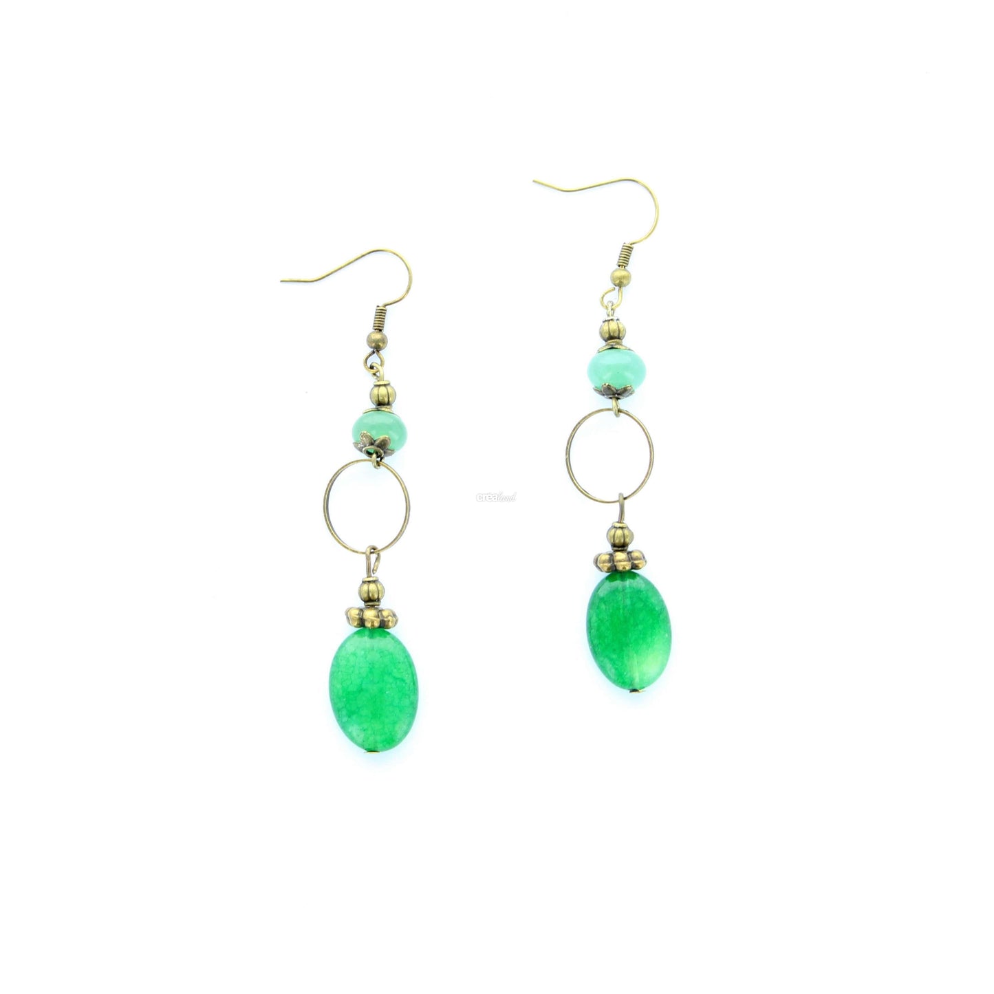 Boucle d'oreilles | Pierre Aventurine verte | Modèle 3