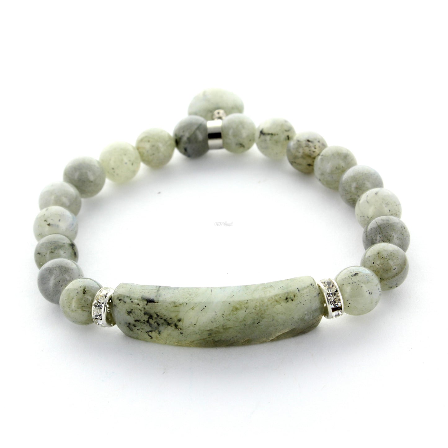Bracelet en pierre labradorite et son coeur