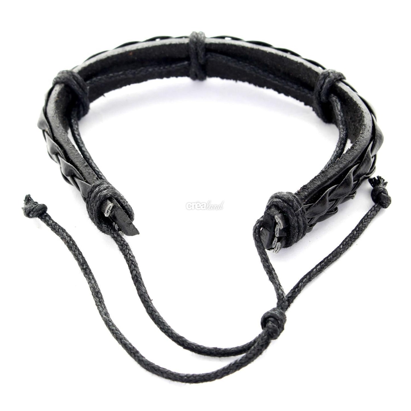 Bracelet en cuir réglable noir m 02
