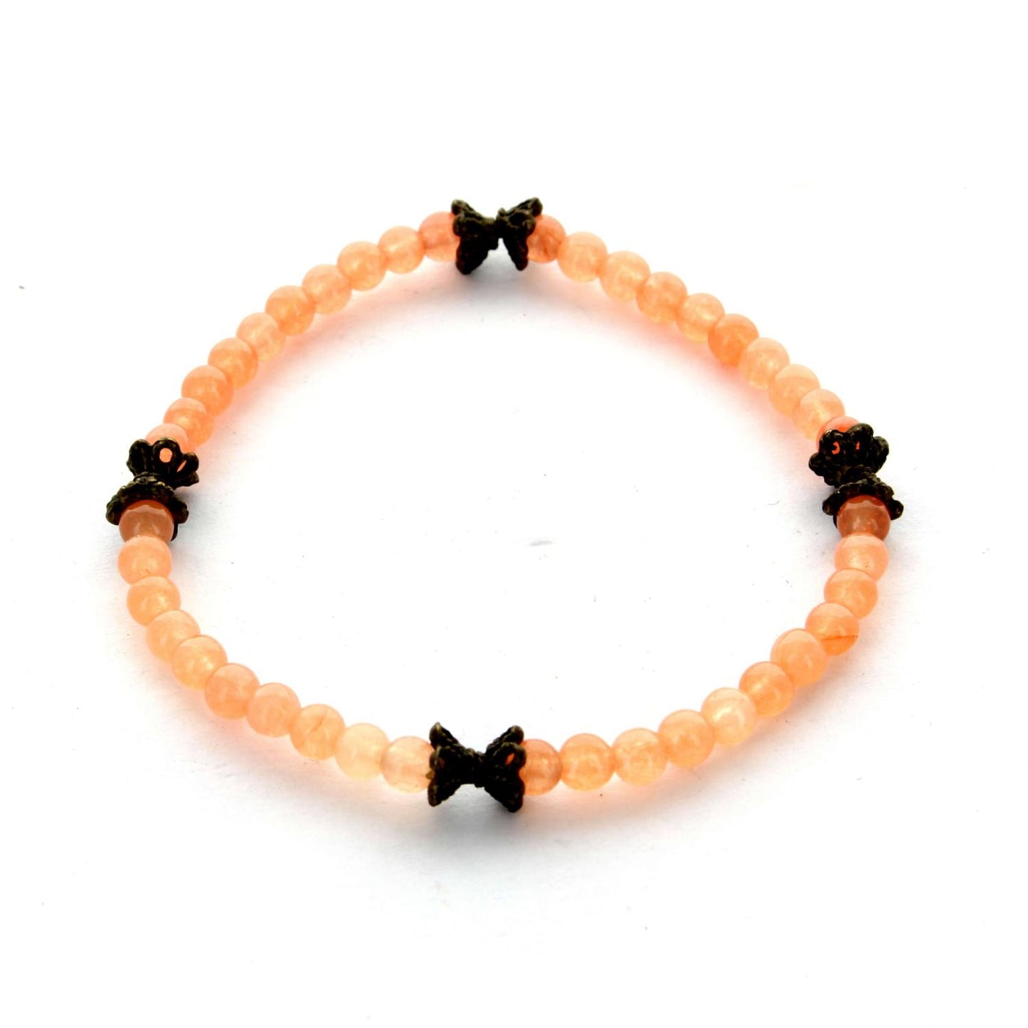 Bracelet en pierre Jade orange m1