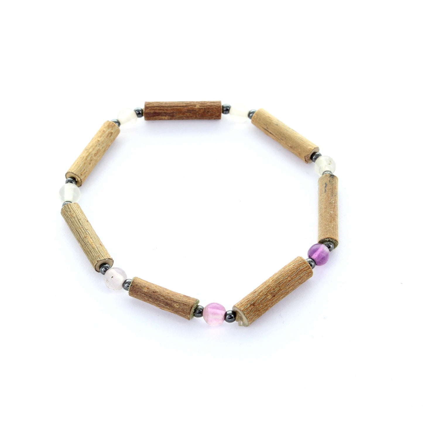 Bracelet Fluorite pour la Clarté et la Concentration, avec les Bienfaits du Noisetier et de l'Hématite pour l'Équilibre et l'Ancrage