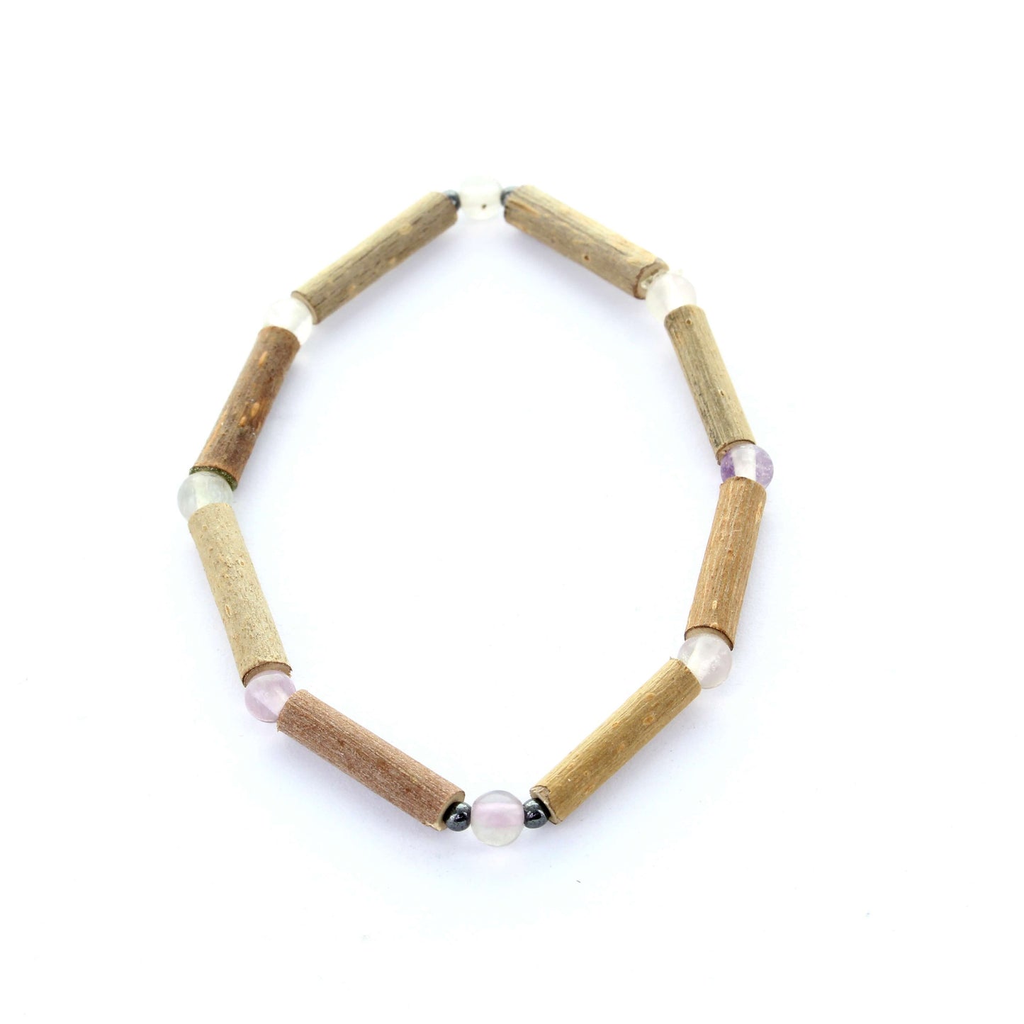 Bracelet Fluorite pour la Clarté et la Concentration, avec les Bienfaits du Noisetier et de l'Hématite pour l'Équilibre et l'Ancrage