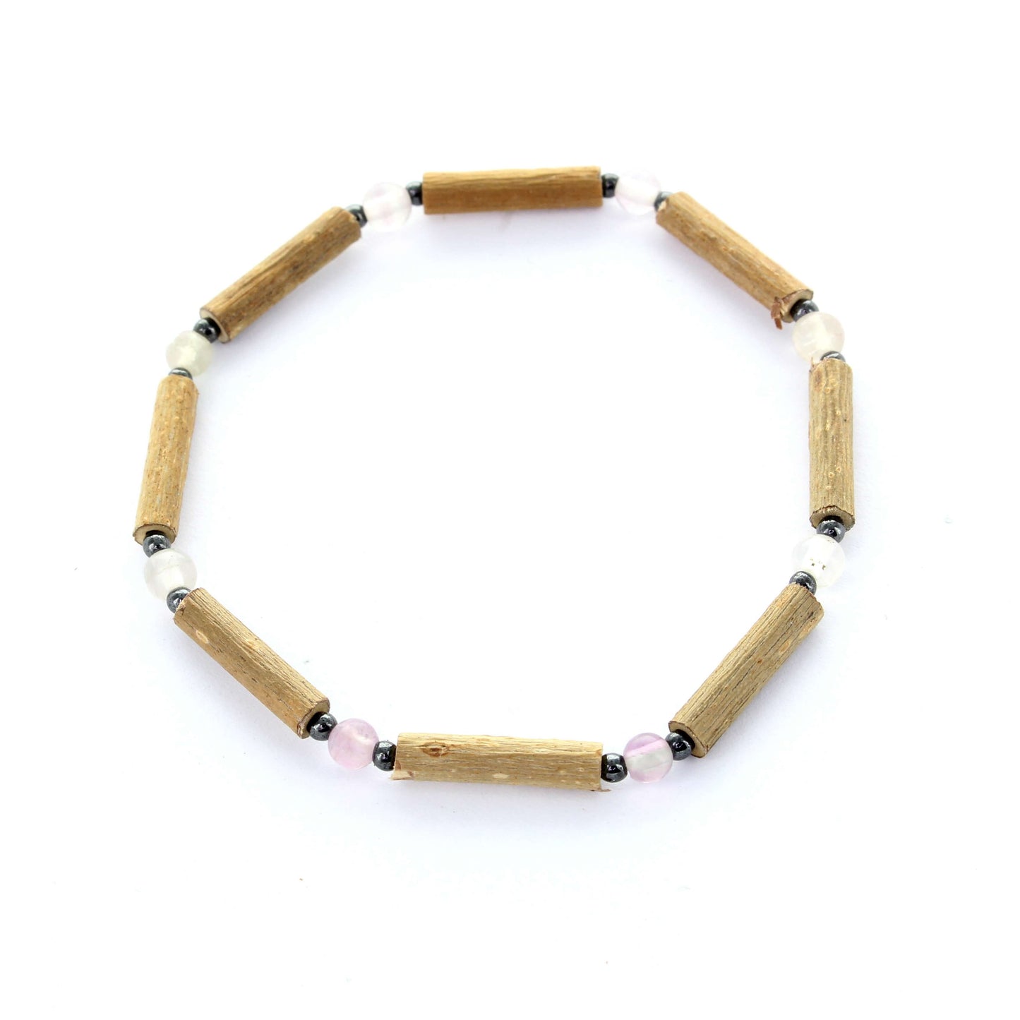 Bracelet Fluorite pour la Clarté et la Concentration, avec les Bienfaits du Noisetier et de l'Hématite pour l'Équilibre et l'Ancrage