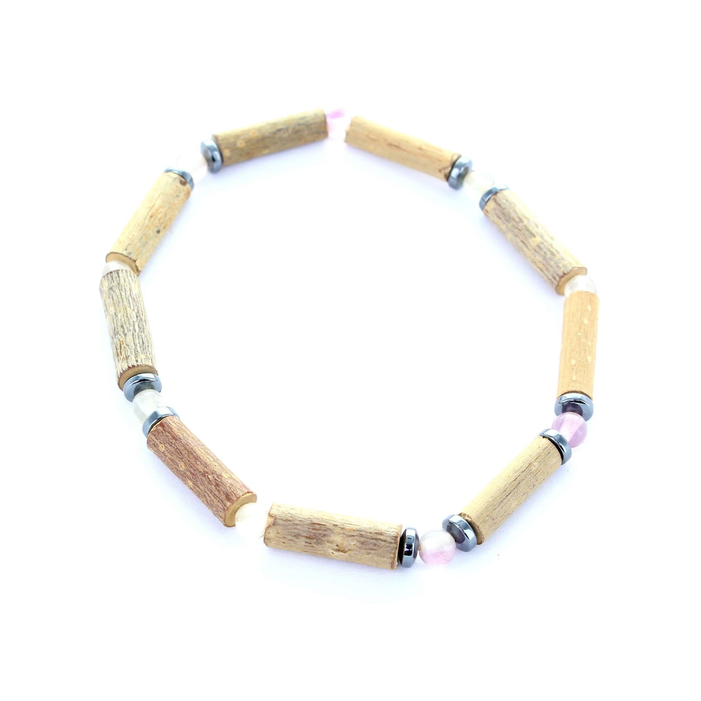 Bracelet Fluorite pour la Clarté et la Concentration, avec les Bienfaits du Noisetier et de l'Hématite pour l'Équilibre et l'Ancrage