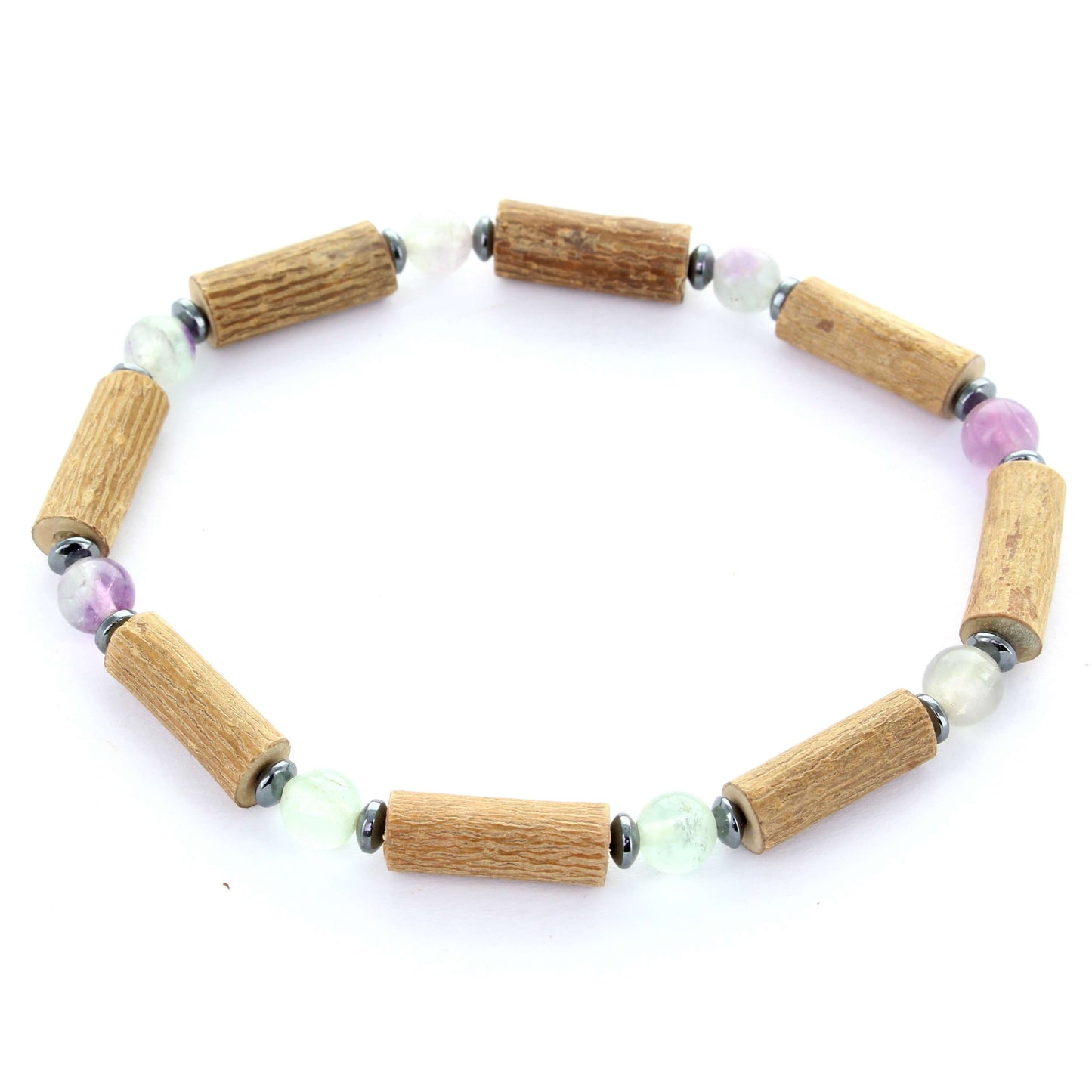 Bracelet Fluorite pour la Clarté Mentale et la Concentration, avec Noisetier et Hématite pour l'Équilibre Émotionnel