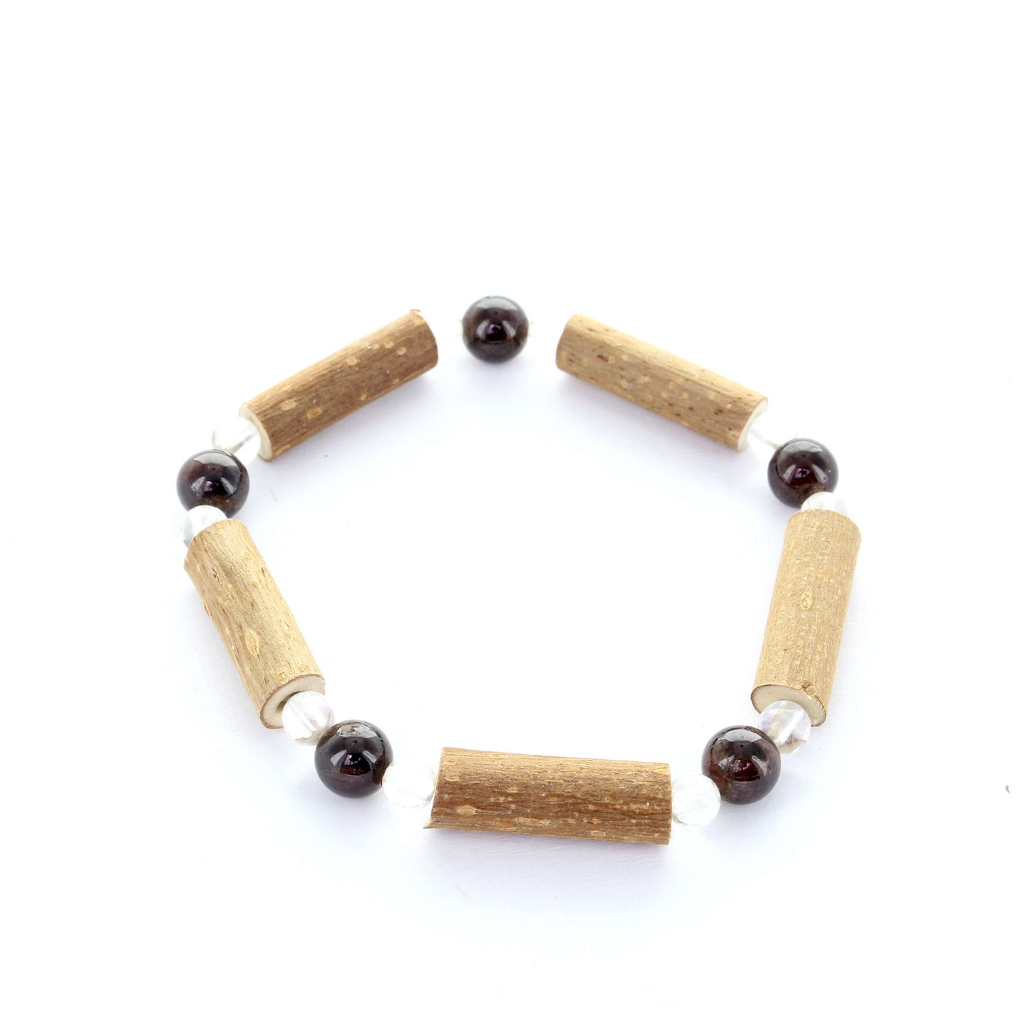 Bracelet Grenat, Cristal de Roche et Noisetier : Confiance en Soi, Clarté et Soulagement Naturel