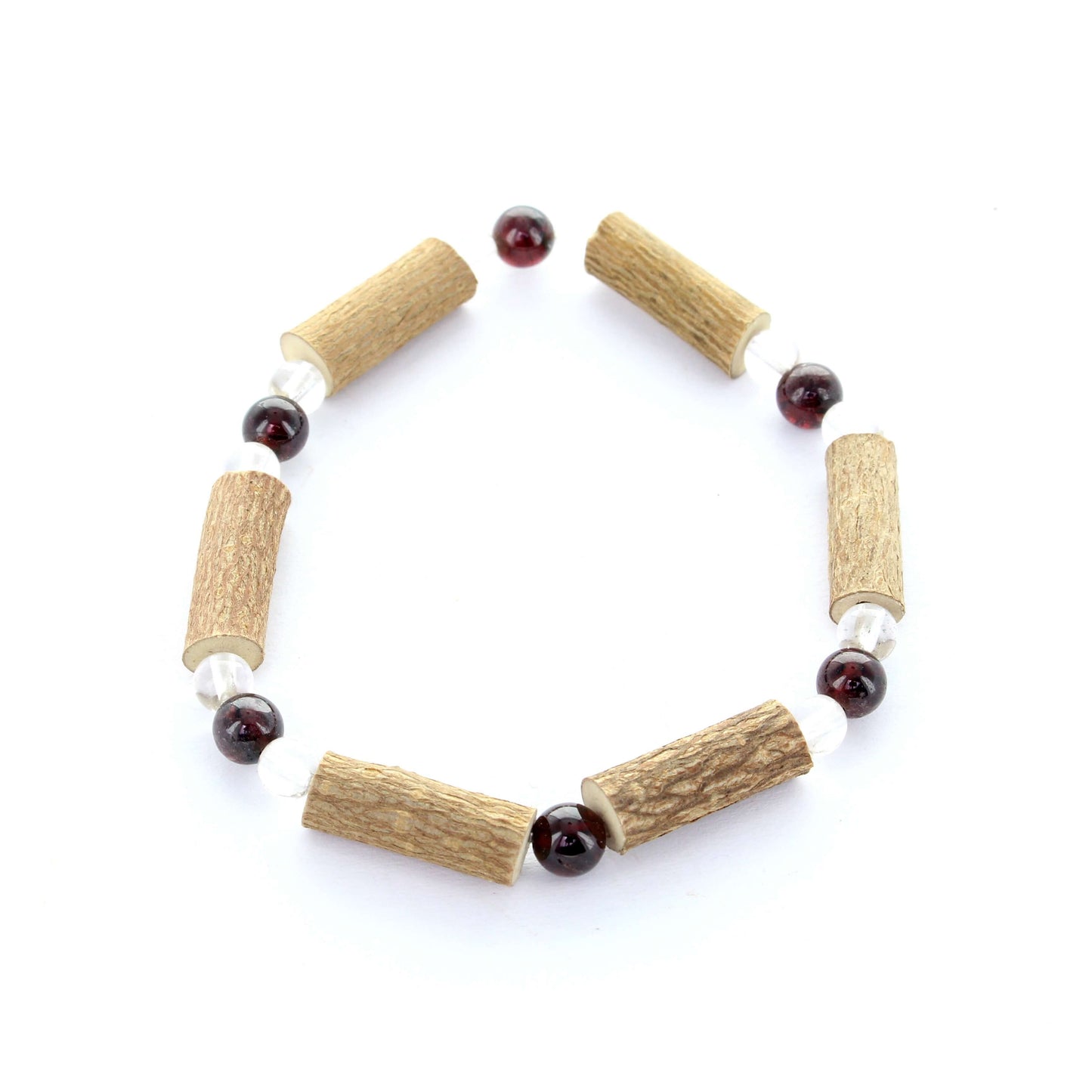 Bracelet Grenat, Cristal de Roche et Noisetier : Confiance en Soi, Clarté et Soulagement Naturel