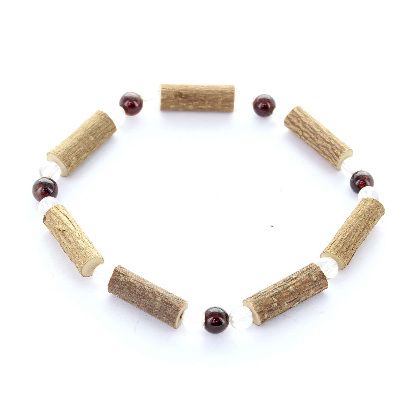 Bracelet Grenat, Cristal de Roche et Noisetier : Confiance en Soi, Clarté et Soulagement Naturel