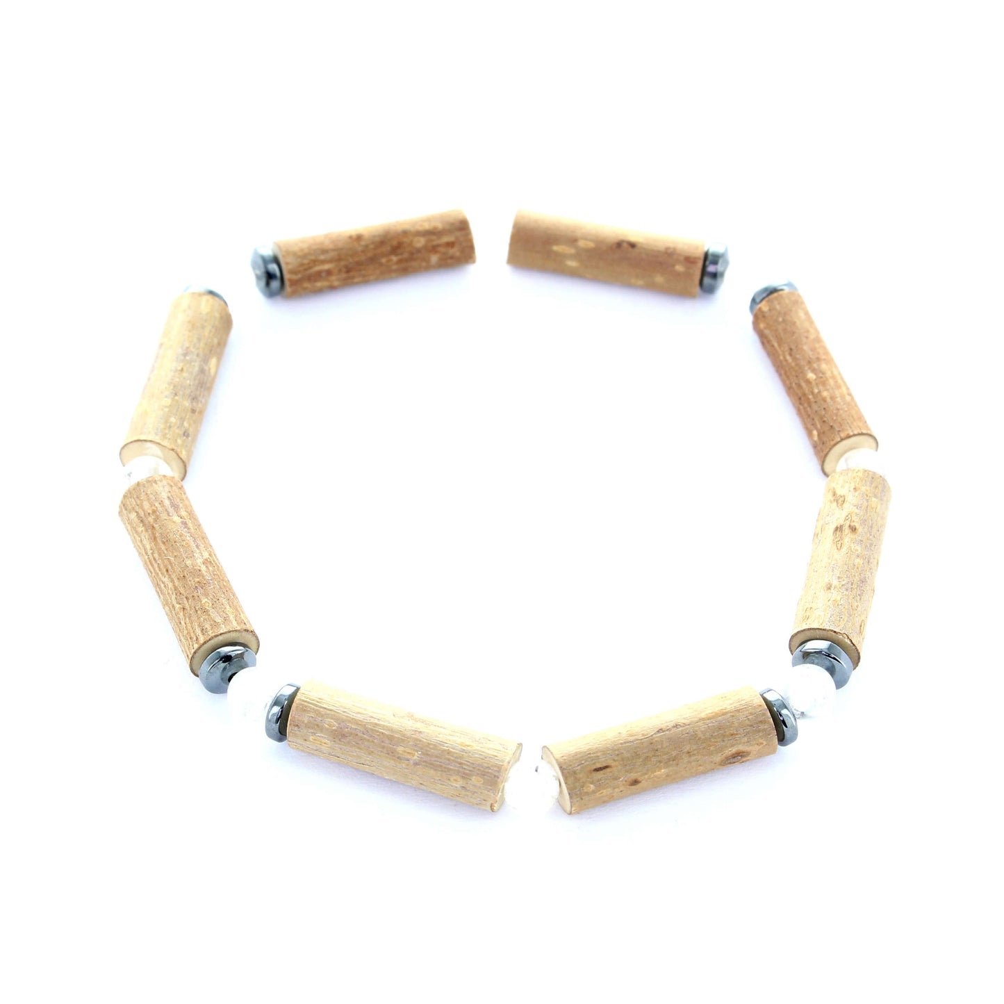 Bracelet Cristal de Roche pour Sérénité et Protection avec Noisetier et Hématite
