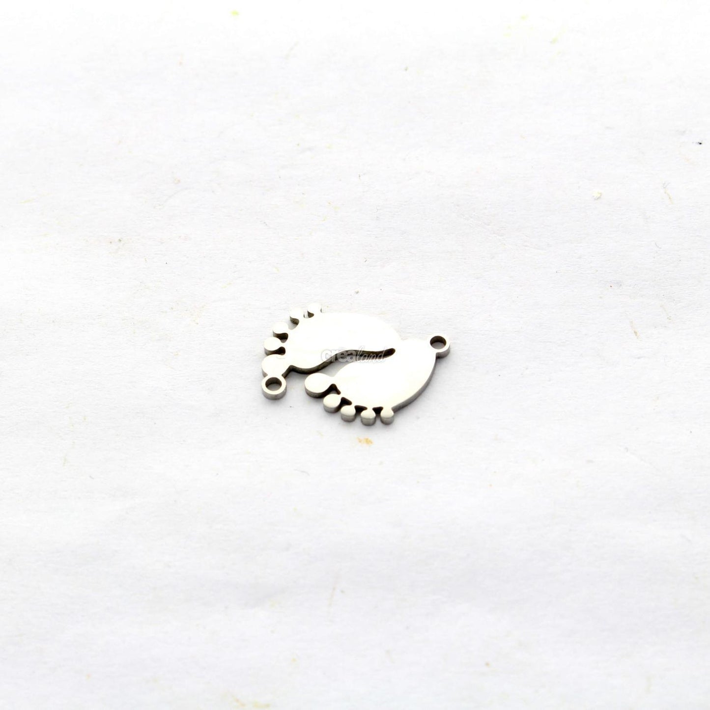 Breloque 2 pieds acier chromé, ajoutez de l'élégance à vos bijoux