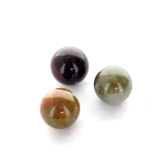 Pierres rondes Agate non percées vendues par 3 assorties