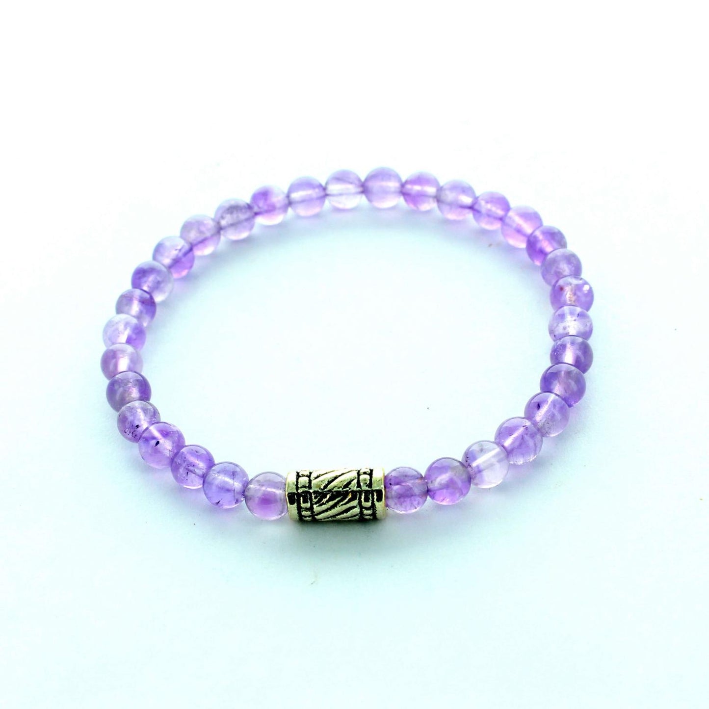 Bracelet en pierre améthyste et perles antiques m2