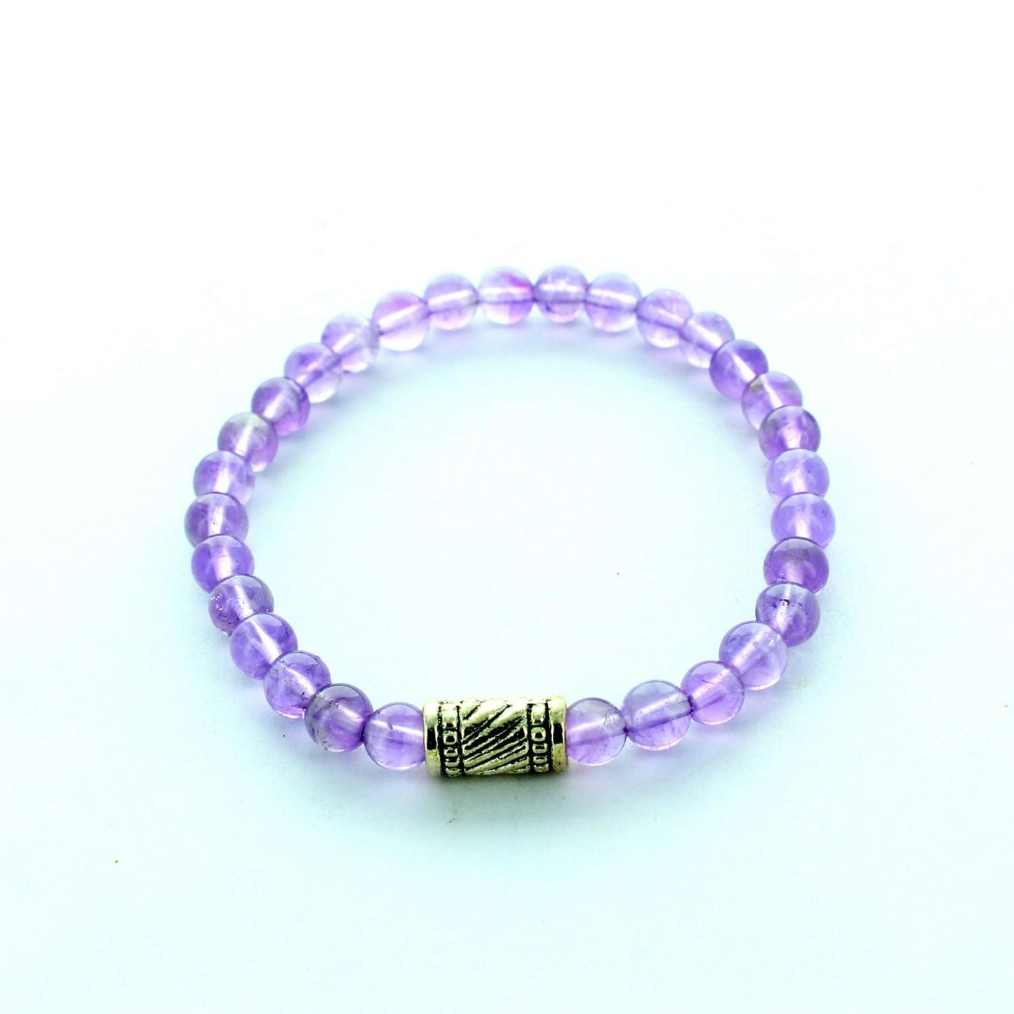 Bracelet en pierre améthyste et perles antiques m2