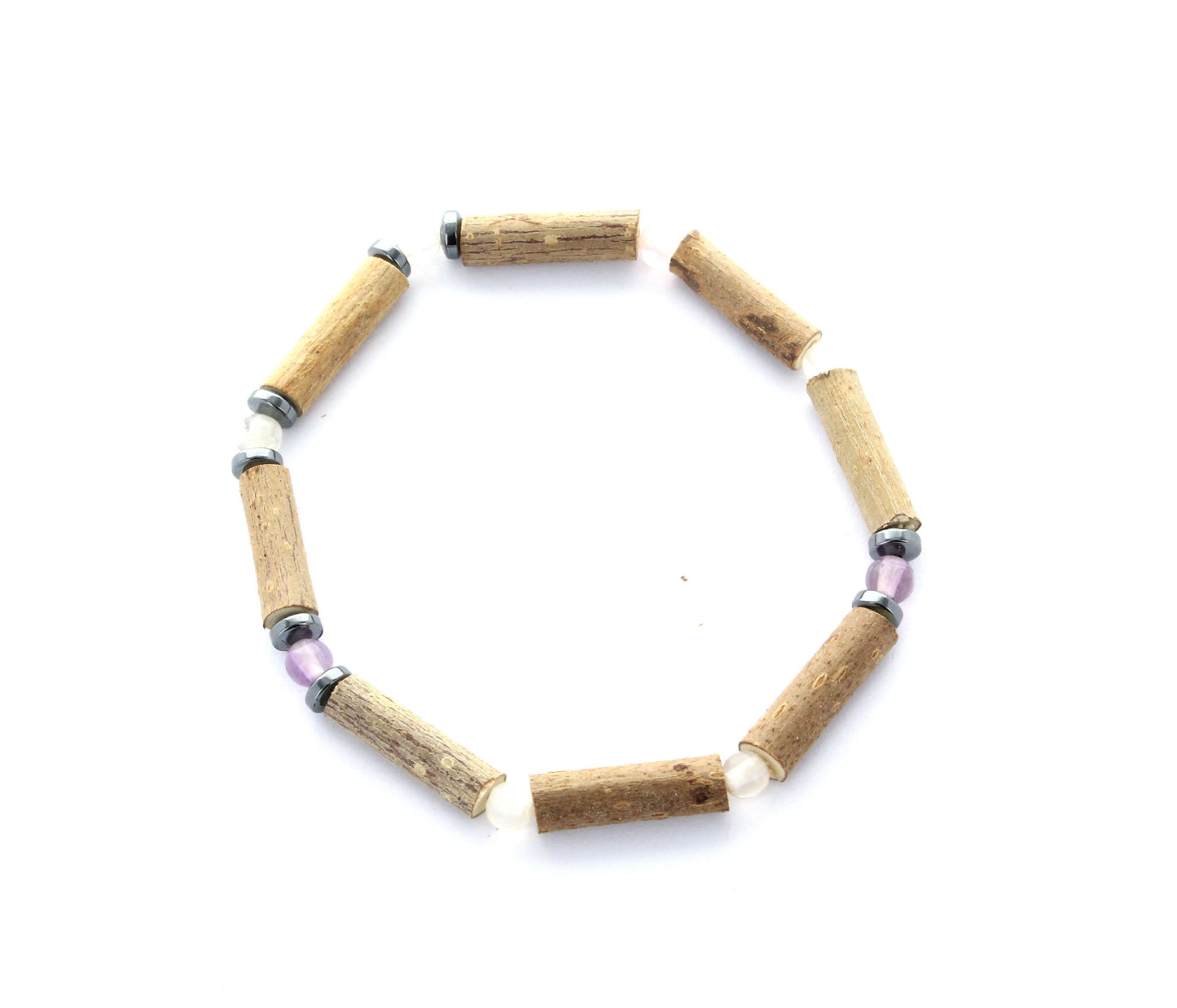 Bracelet Fluorite pour la Clarté et la Concentration, avec les Bienfaits du Noisetier et de l'Hématite pour l'Équilibre et l'Ancrage