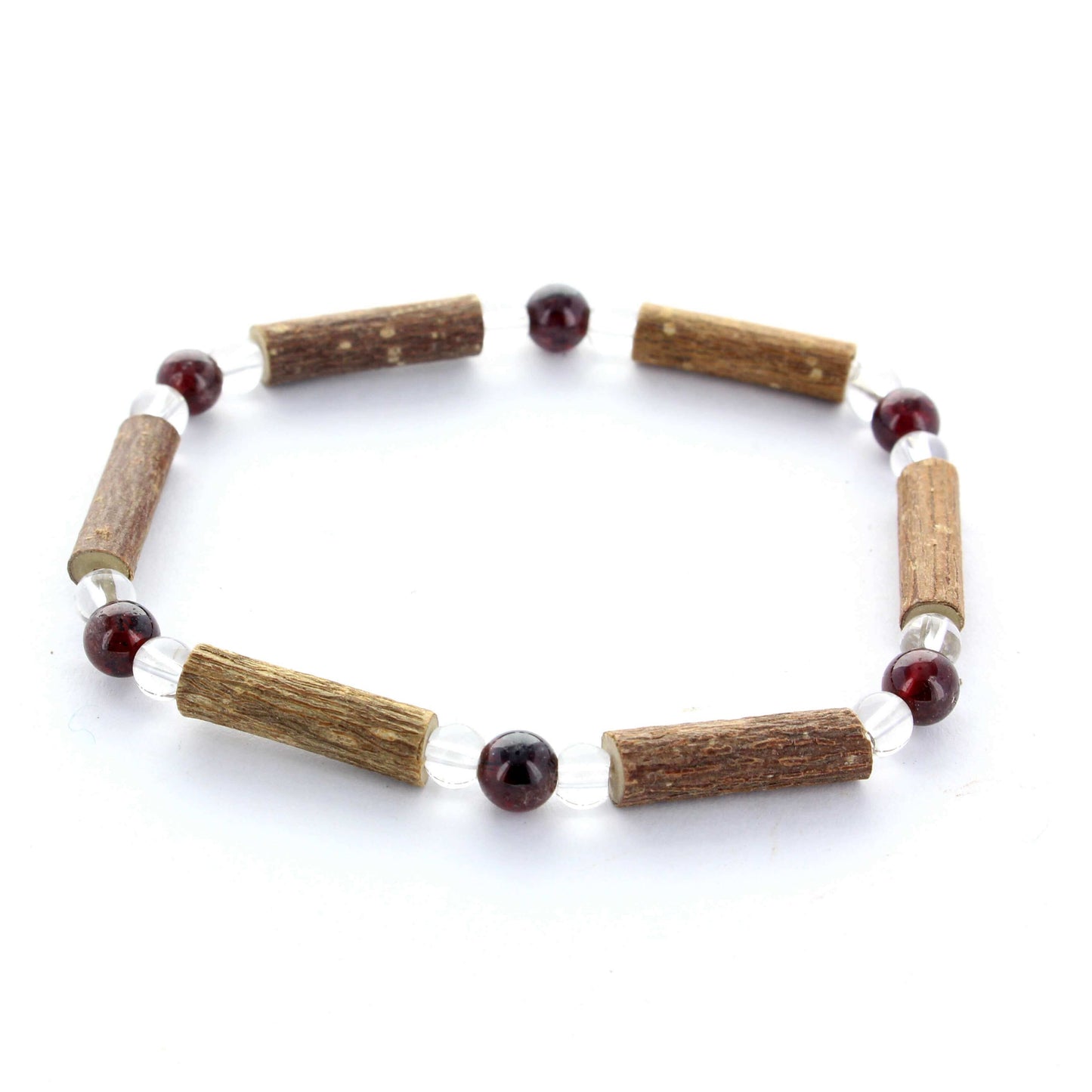 Bracelet Grenat, Cristal de Roche et Noisetier : Confiance en Soi, Clarté et Soulagement Naturel