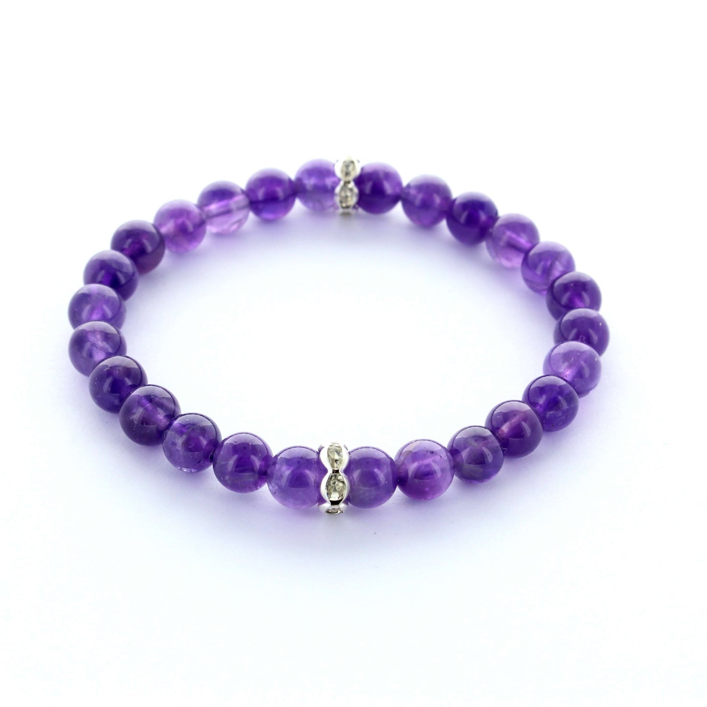 Bracelet en pierre améthyste et perles antiques m1