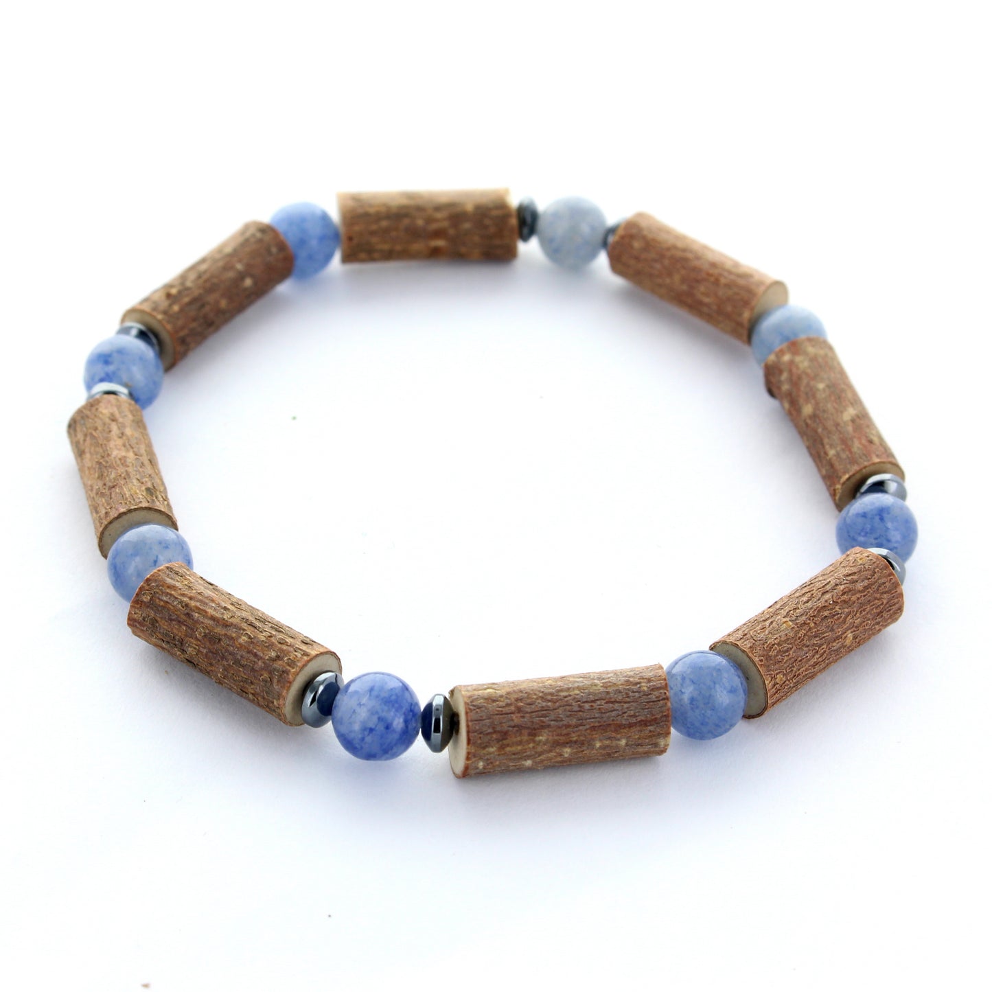 Bracelet Aventurine bleue, hématite & noisetier : tranquillité, sérénité et vitalité naturelle