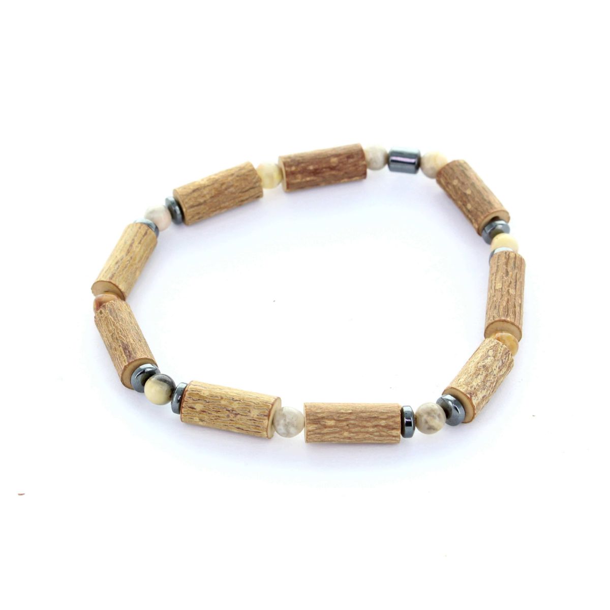 Bracelet Agate & Noisetier - Equilibre et Stabilité Naturelle pour Femme et Homme,  Hématite