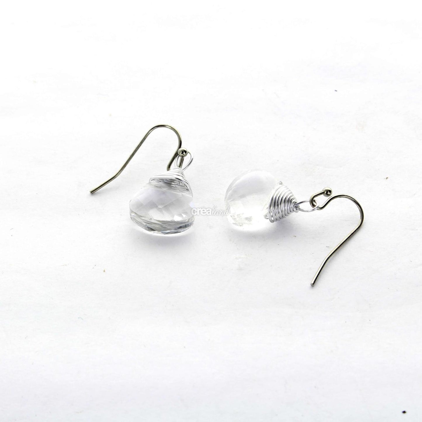 Boucle d'oreilles | Pierre Cristal de Roche | Argent