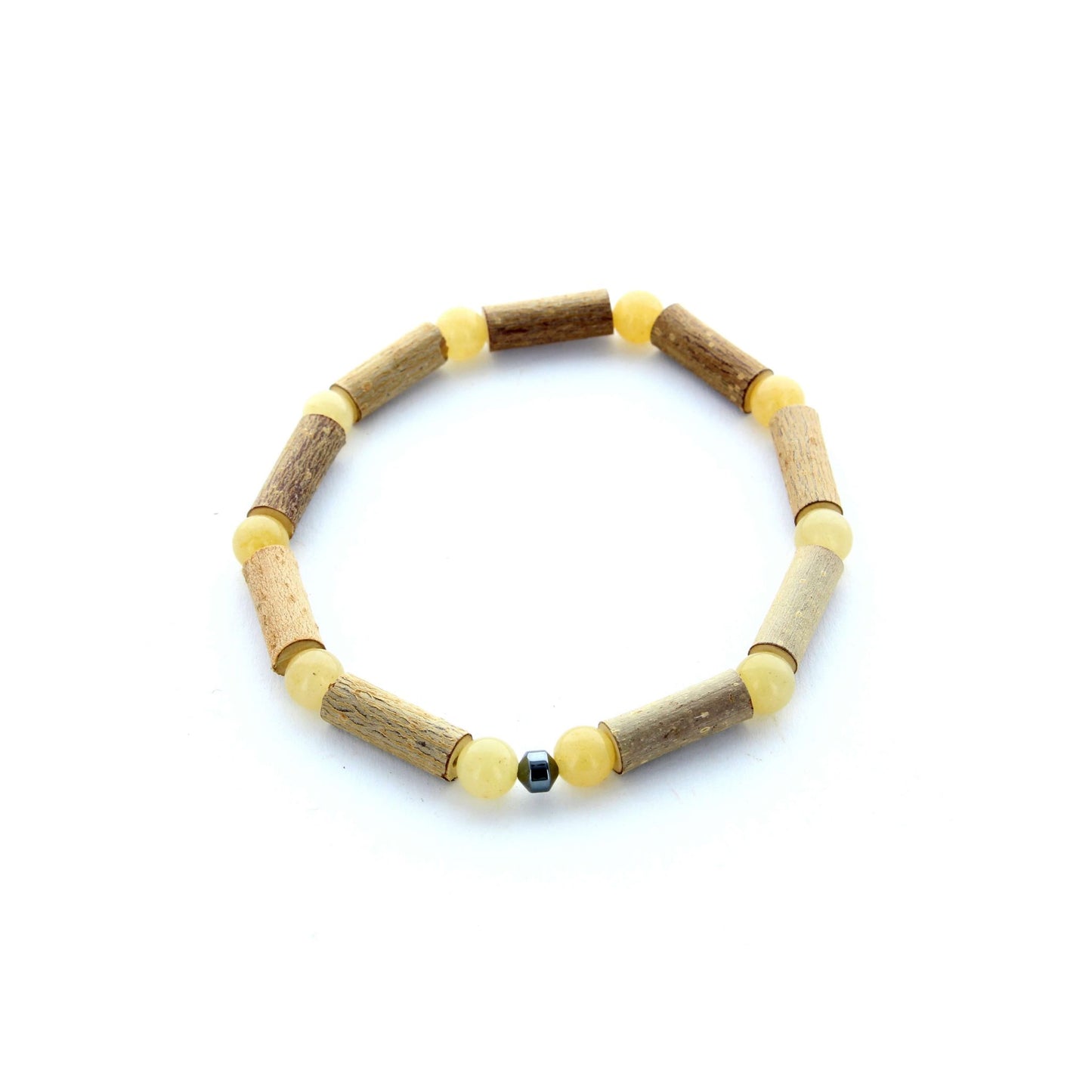 Bracelet Aventurine Jaune & Hématite : Énergie Positive et  Harmonie Énergétique