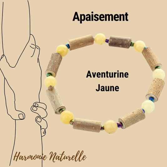 Bracelet Noisetier Aventurine Jaune : Équilibre Naturel & Énergie Positive