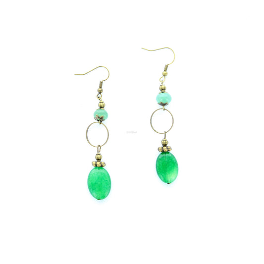 Boucle d'oreilles | Pierre Aventurine verte  | Modèle 3