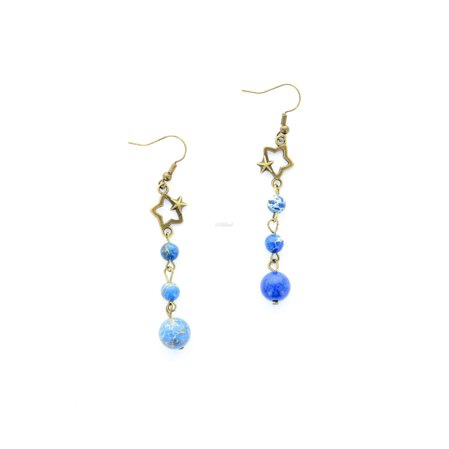 Boucle d'oreilles | Pierre lapis lazuli  | Modèle 2