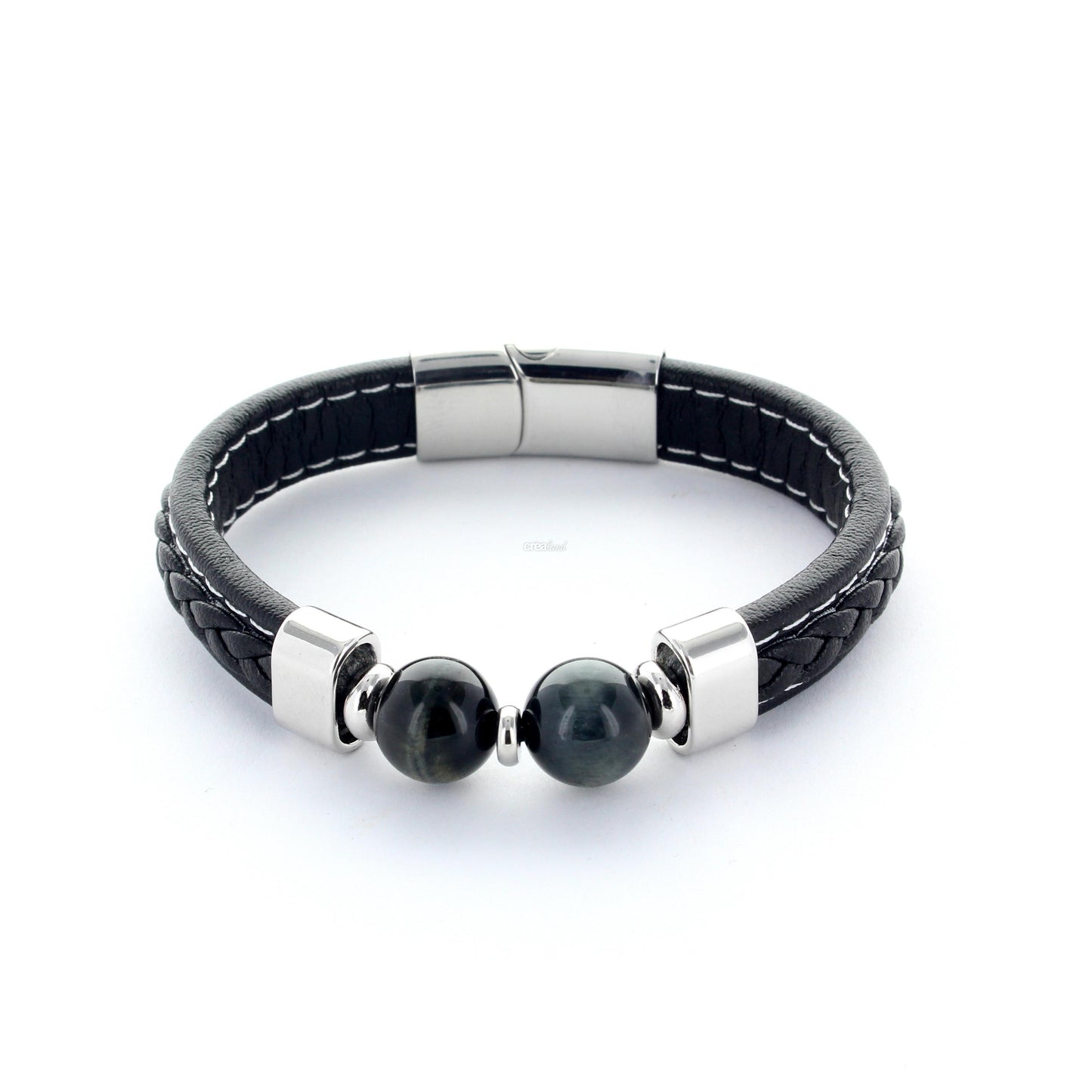 Bracelet en cuir pierre onyx modèle 4