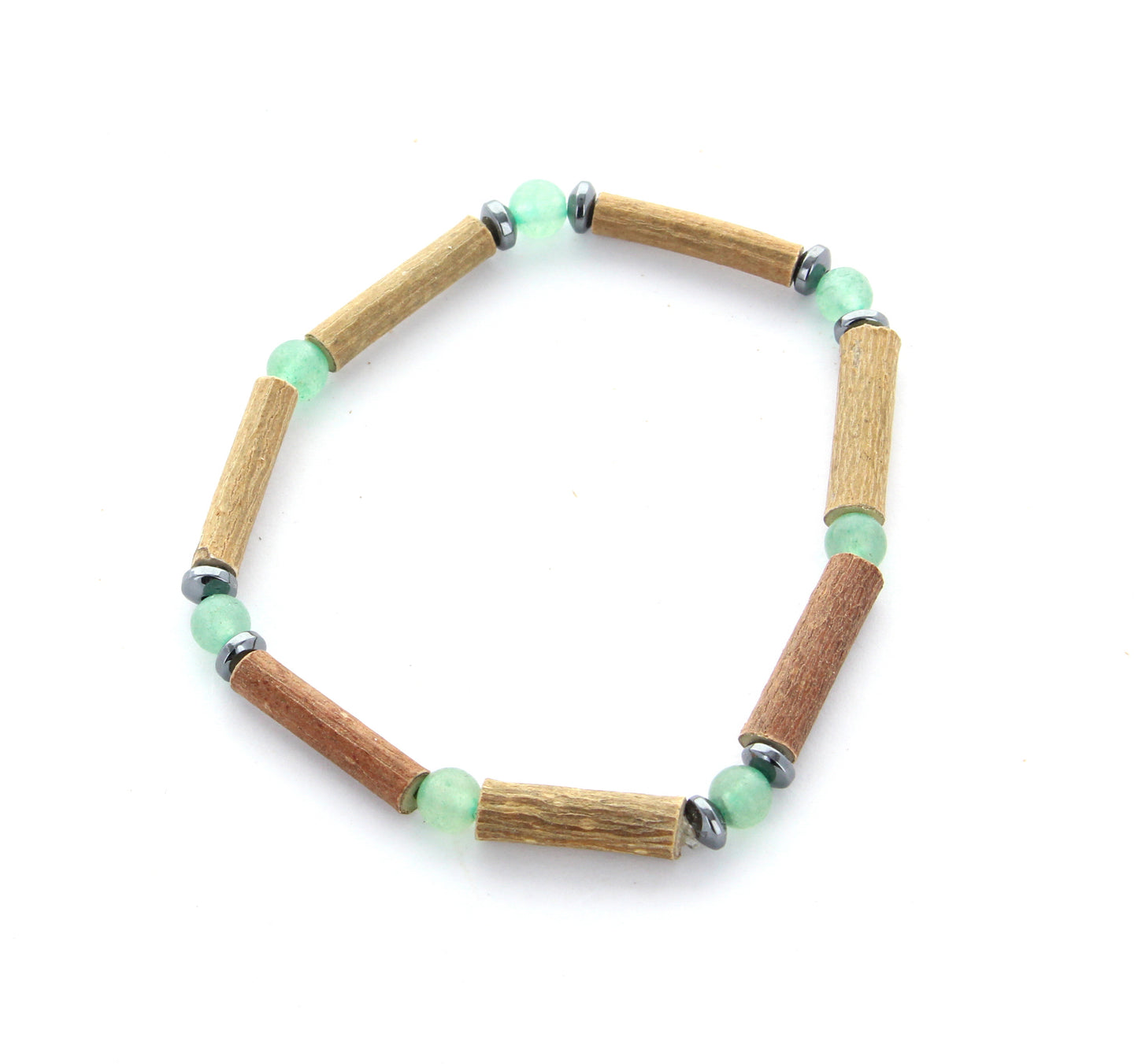 Bracelet Aventurine Verte avec Hématite et Noisetier – Équilibre, Sérénité et Vitalité