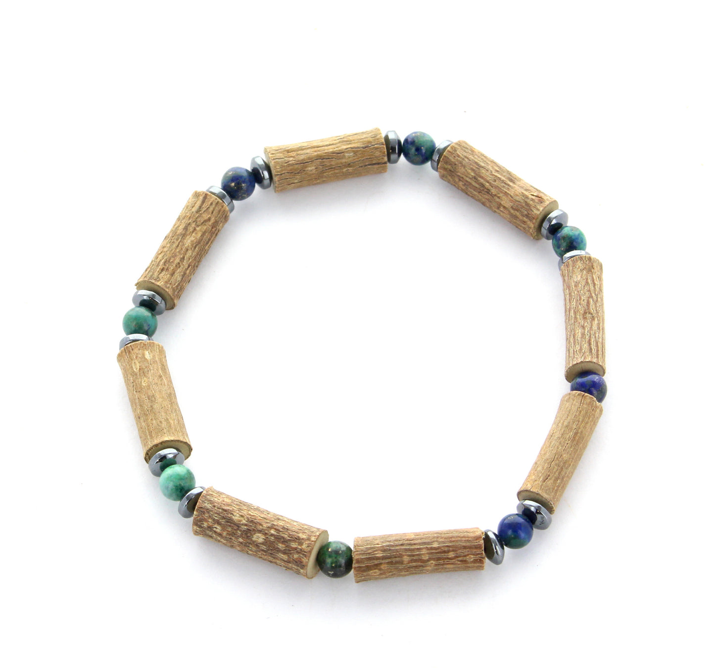 Bracelet Chrysocolle - Apaisement Assuré avec Noisetier et Hématite pour une Harmonie Naturelle