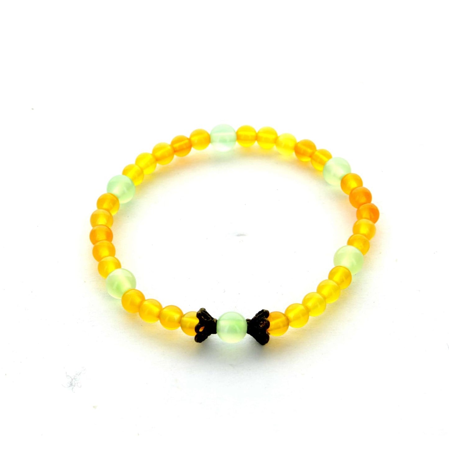 Bracelet en pierre Jade orange et vert