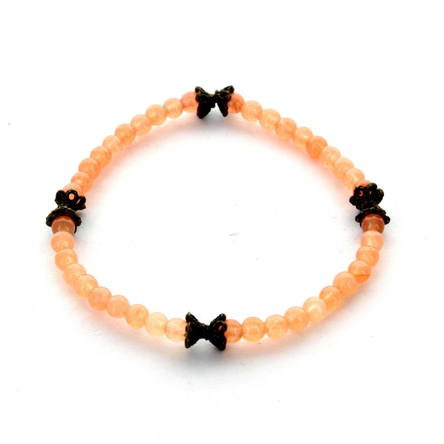 Bracelet en pierre Jade orange m1