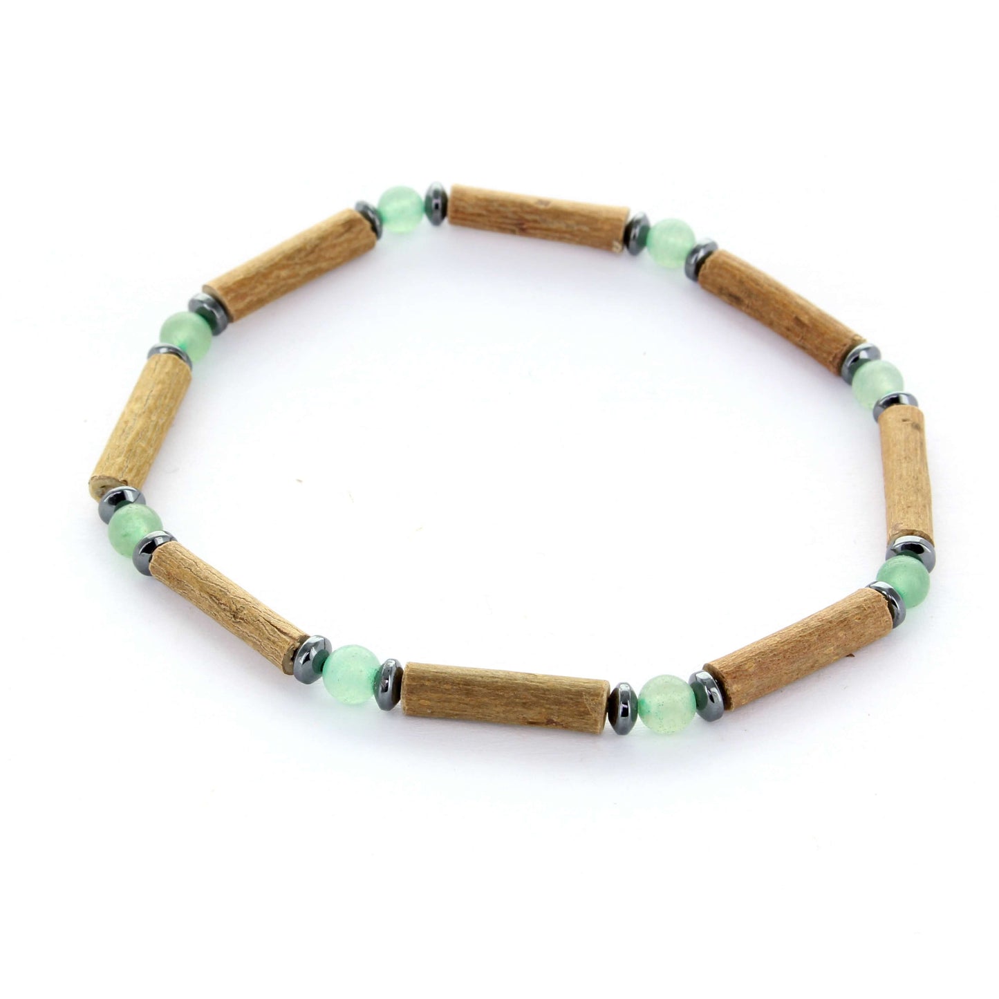 Bracelet Aventurine Verte avec Hématite et Noisetier – Équilibre, Sérénité et Vitalité