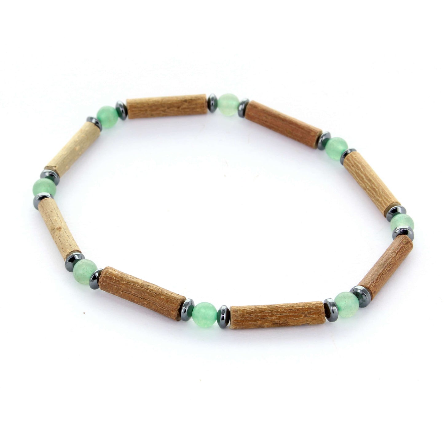 Bracelet Aventurine Verte avec Hématite et Noisetier – Équilibre, Sérénité et Vitalité