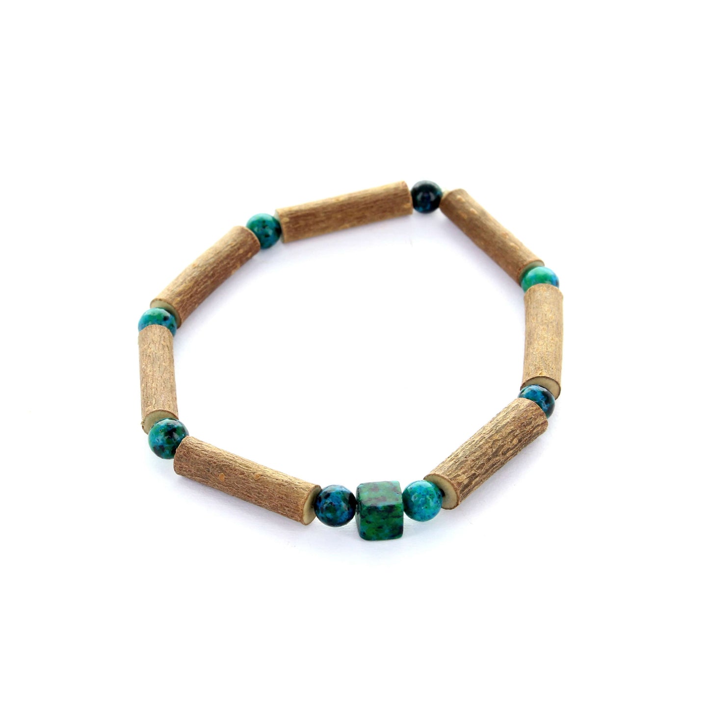 Bracelet Chrysocolle : Douceur, Équilibre - Noisetier pour Harmonie Naturelle