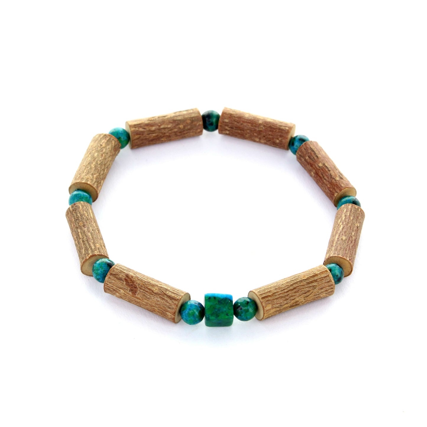 Bracelet Chrysocolle : Douceur, Équilibre - Noisetier pour Harmonie Naturelle