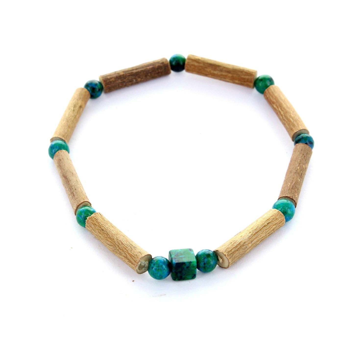 Bracelet Chrysocolle : Douceur, Équilibre - Noisetier pour Harmonie Naturelle