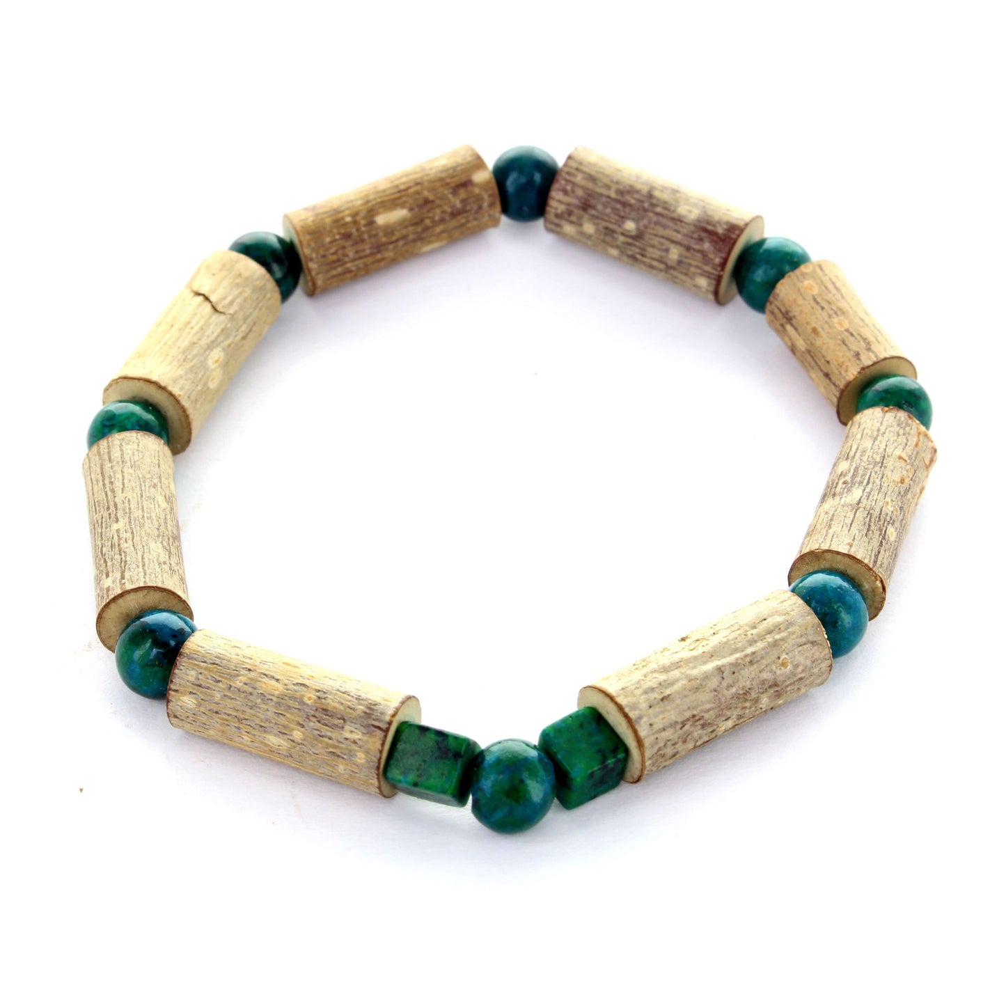 Bracelet Chrysocolle - Apaisement, Bienfaits Naturels avec Noisetier et Hématite