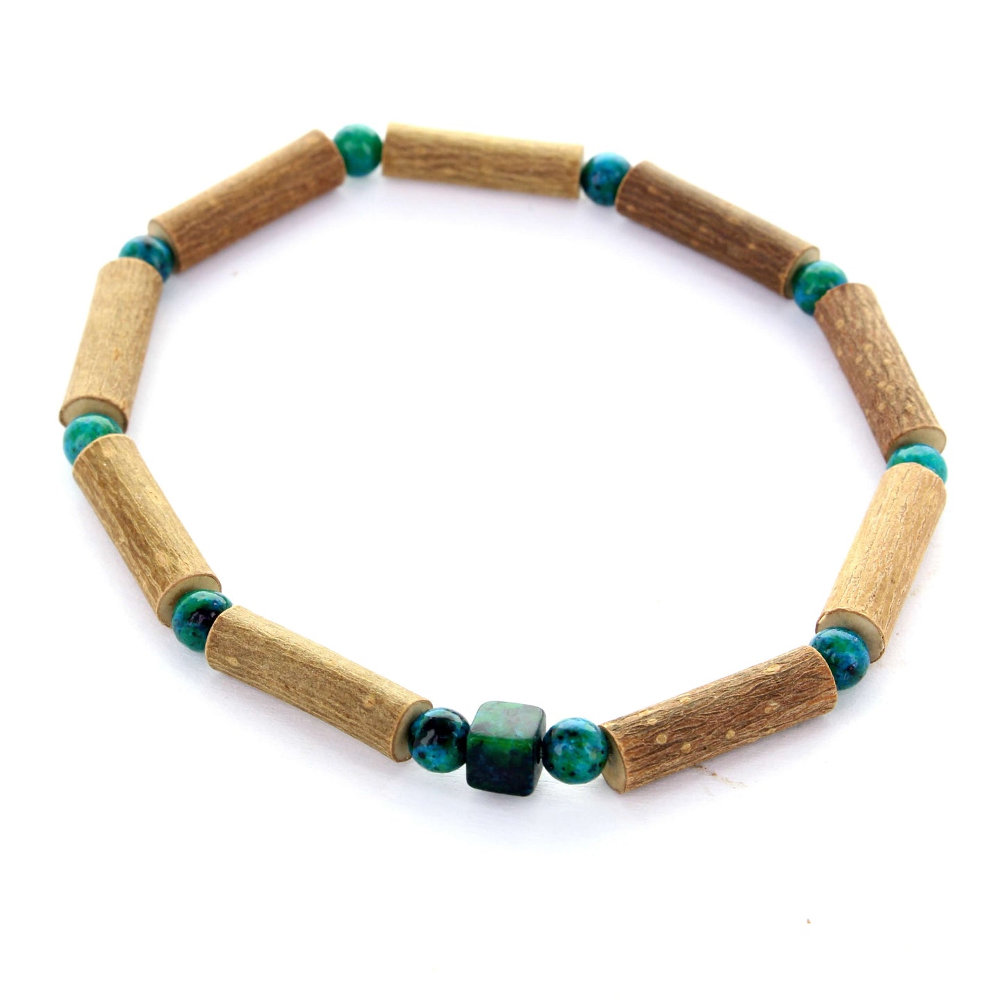 Bracelet Chrysocolle : Douceur, Équilibre - Noisetier pour Harmonie Naturelle