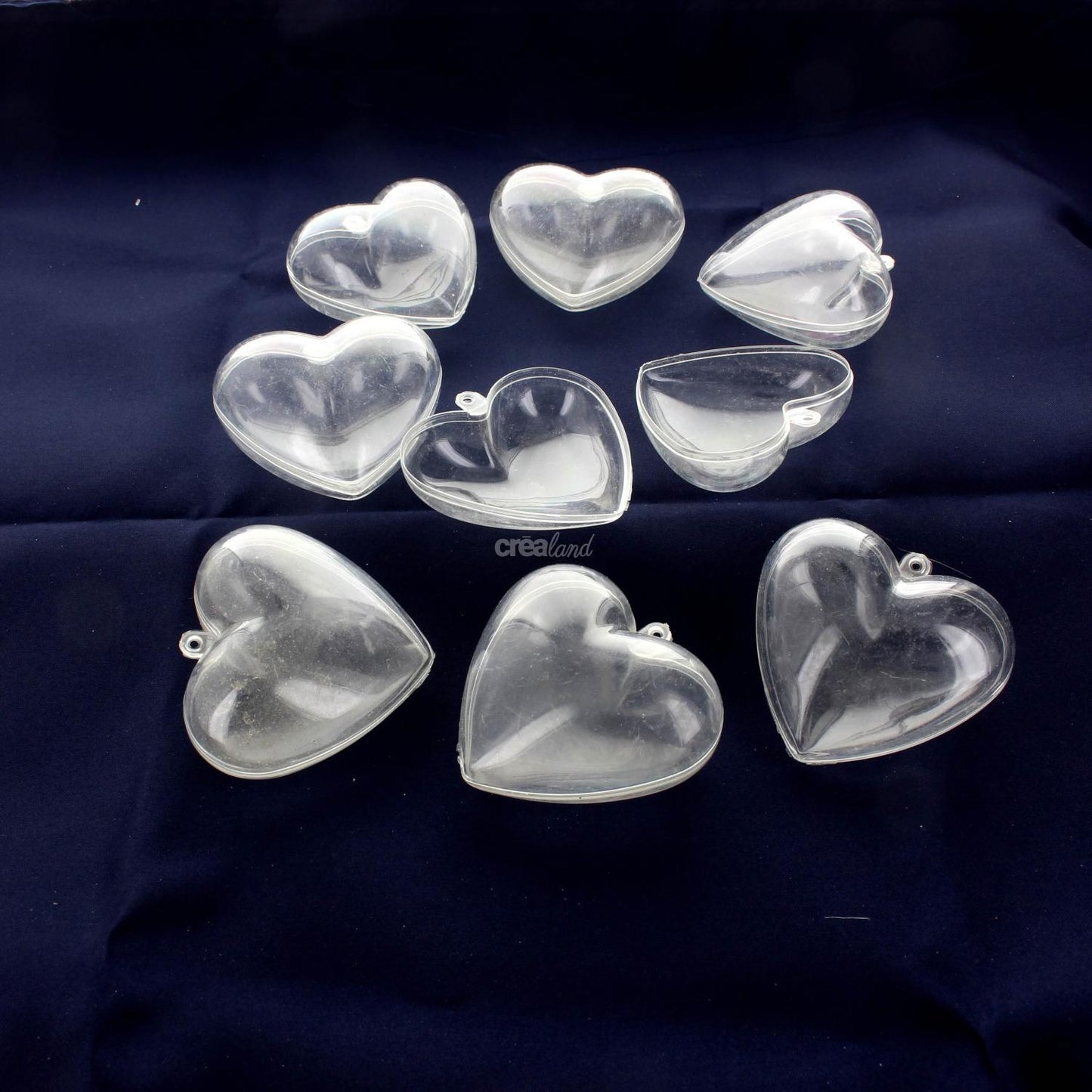 Coeur en plastique lot de 8