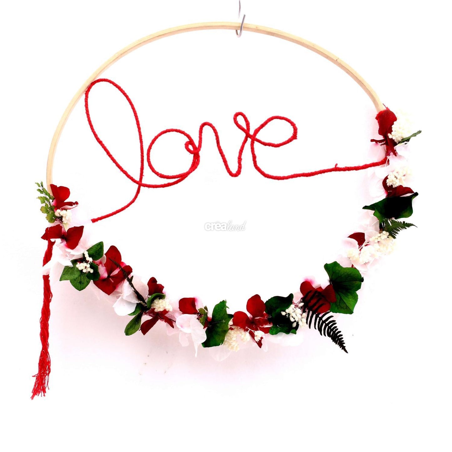 Suspension florale en fleurs stabilisées "Love"