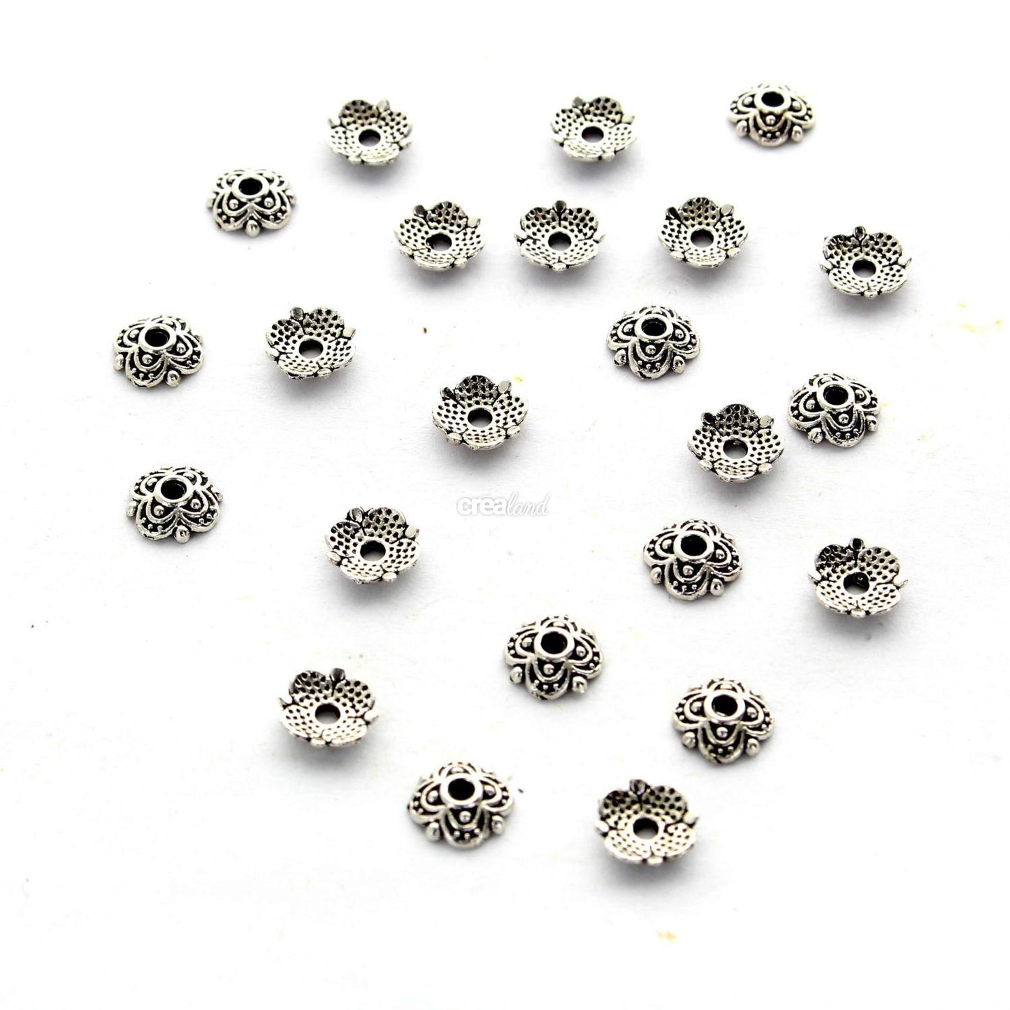 Intercalaires de perles forme casquette couleur argent antique vendus par 23