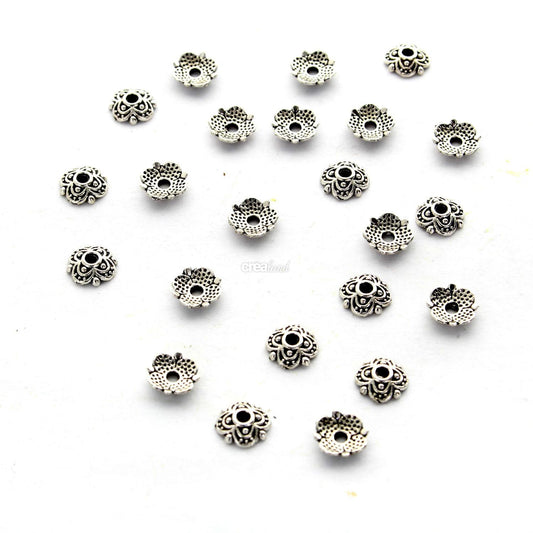 Intercalaires de perles forme casquette couleur argent antique vendus par 23